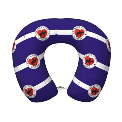 AWESOWE Flag of Kansas City, Missouri (1944-1972) Neck Pillow Memory Foam U-Shaped Travel Neck Pillow for Airplanes Car Home