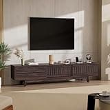 Homiflex TV Stand for up to 85 Inch TVs, 78.7" Entertainment Center with Storage & Power Outlet, Mid Century Modern Media Console w Drawers and Sliding Door, Television Stands for Living Room, Walnut