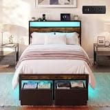 Juoerce Bed Frame with headboard and LED Light Twin