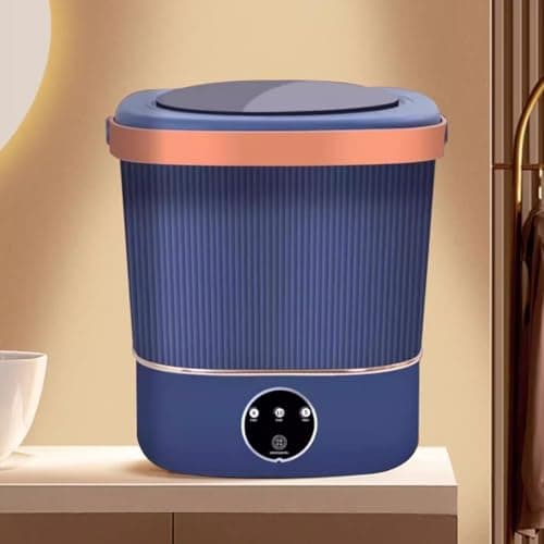15L Portable Mini Washing Machine with Spin Dryer & Blue Light - Compact Travel Washer for Apartments, Baby Clothes (Blue)