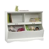 Sauder Pogo Toy Storage Chest Organizer, Kids Bookcase, Toy Box Bin for Bedroom, Living Room, in Soft White finish