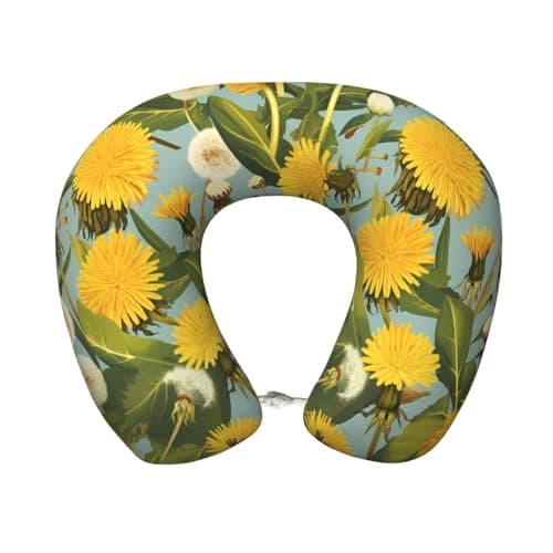 XHMKGGYBZ Dandelion Puff Clusters Memory Foam Neck Pillow for Travel & Home - Soft Travel Pillow Airplane Car Support with Removable Washable Cover, Comfortable U-Shaped Travel Gifts
