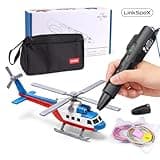 LinkSpoX 3D Printing Pen Kit, 3D Printer Pen with Adjustable Temperature,Stepless Speed, PLA/ABS Compatible 3D Drawing LCD Display, for Creative Art, DIY Projects,Black