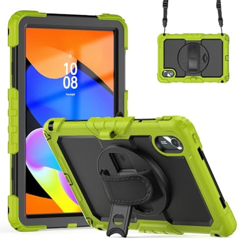 Allytechgroup Rugged Case for Lenovo ldea Tab 11 2025/ K11 Gen 2 TB-336ZU/336FU, with Build in Screen Protector, Hand Strap, Shoulder Lanyard, Rotating Kickstand Tablet Case for Lenovo Idea Tab 11