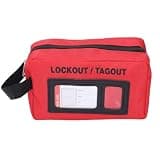Baxnore Industrial Lockout Tagout Storage Bag Heavy Duty Large Capacity Safety Lock Pouch with Clear Display Panel for Workplace Hazard Isolation Oxford Polyester Construction