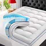 LovingLeashes Premium Dual Layer 4 Inch Memory Foam Mattress Topper, 2 Inch Gel Memory Foam and 2 Inch Pillow Top Mattress Pad Cover for Back Pain, Extra Thick Comfort Support(King 78"x80")