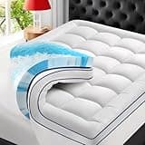 LovingLeashes Premium Dual Layer 4 Inch Memory Foam Mattress Topper, 2 Inch Gel Memory Foam and 2 Inch Pillow Top Mattress Pad Cover for Back Pain, Extra Thick Comfort Support(King 78"x80")
