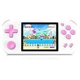 TEBIYOU Handheld Games for Kids Built-in 218 Video Games, Portable Kids Travel Toys for Ages 4-13 with Rechargeable Battery 3.0" HD Screen, Mini Gaming Player Birthday Gifts for Boys Girls (White)