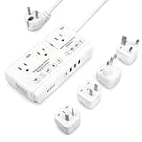 220v to 110v Travel Voltage Converter: International Universal Voltage Converter US to Europe Power Strip Plug Transformer - 2000W Electric Hair Dryer Step Down Outlet Converters for European UK EU