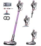 Feetis Cordless Vacuum Cleaner,Upgraded 550W 45KPA 60Mins Vacuum Cleaners for Home,Stick Vacuum Cordless with Self-Standing,LED Display,Anti-Tangle,8-in-1 Wireless Vacuum for Carpet Pet Hair Hardfloor