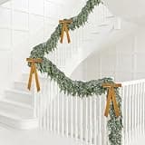 4 Pcs Christmas Snow Norfolk Pine Garlands, 6 Ft White Frost Real Touch Artificial Greenery Garland, Faux Snowy Pine Cedar Garland Ornaments for Mantle Fireplace Table Indoor Outdoor Xmas Decoration