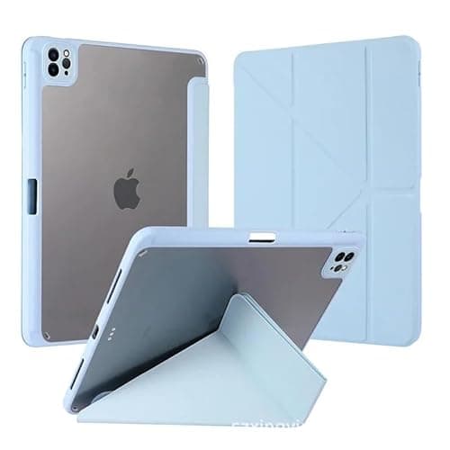 Hemasa IPad Case for Air 11, Air 5, Air 4, Pro 11, 10.2-inch, 10.5-inch, 9.7-inch, Compatible with M2, M3, M4 (Light Blue, 2024 iPadPro 11 M4)