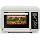 EasyAir 15 Qt. Toaster Oven Air Fryer, 5 Cooking Functions & 450°F Max Temperature – White - The Touch Control Panel Makes Setting Up Your Cooking Easier Than Ever