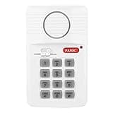 Zunate Door Alarm System with Security Keypad and Panic Button, 3 Settings for Instant Delay, Battery Operated ABS Unit for Home Office Garage Entryway