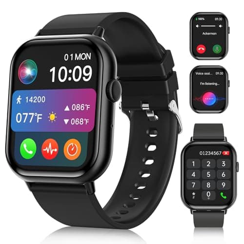 Williben Smart Watches for Men Women, Fitness Tracker (Answer/Make Call), 2.01" HD Touchscreen, 120+ Sport Modes, IP67 Waterproof, 7-Day Battery, Smartwatch with for Android iPhone (Black)