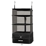TABITORA Portable Hanging Travel Shelves Bag Packing Cube Organizer Suitcase Storage Large Capacity (Black L)