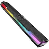 Monster S330 Computer Speakers, HiFi Stereo Sound PC Speakers, Bluetooth 6.0 Computer Sound Bar with Dynamic RGB Light, USB/Type-C Plug & Play, Gaming Speakers for Computer Desktop, PC, Laptop, Tablet