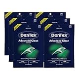 DenTek Triple Clean Advanced Clean Floss Picks, No Break & No Shred Floss, 90 Count, 6 Pack
