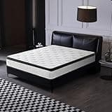 Queen Size 12 Inch Hybrid Mattress Individual Pocket Spring 7-Zoned Memory Foam Knitted Cover White