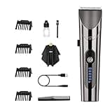 DUYHBAWRS Men Hair Clipper Electric Trimmer LED Screen Washable Rechargeable Cordless Hair Trimmer Strong Power Steel Cutter