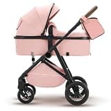 Mluck Premium High-View Baby Stroller, Foldable Pram for Newborn to Toddler, Reversible Seat and Adjustable Handlebar Stroller, Fits Ages 0-3 (Pink)
