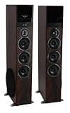 Rockville TM150D Powered Home Theater Tower Speaker System, Dark Wood, 1000W, 10" Subwoofers, Bluetooth, USB/SD Playback, FM Radio, Remote Control, Karaoke Ready, Perfect for Home Entertainment