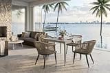 PURPLE LEAF Patio Dining Chair Set Modern Wicker Outdoor Furniture Seating for Garden Deck Kitchen Backyard 4 Pieces Aluminum Bistro Set, Cushions and Pillows Included Taupe