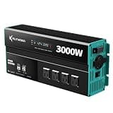 Leoezya Modified Inverter 500W 800W 1000W 1500W 2000W 3000W 12VDC to 120V AC with 2 USB Port,PD 22W QC 18W Fast Charging(3000W)