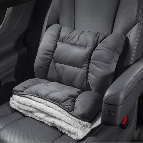 Car Lumbar Support Pillow for GMC Acadia Envoy Hummer Terrain Yukon Car Pillow Car Blanket Quilt Travel Blanket Pillow,Black