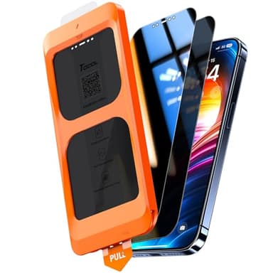 TOCOL Privacy Screen Protector for iPhone 12 Pro Max 9H Hardness Military Grade Shatterproof HD Tempered Glass Full Coverage Easy Installation 2 Pack