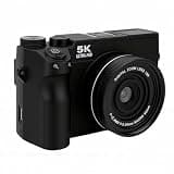 SENECESLI 5K Retro Mirrorless Camera for Travel 75MP Vlog Camera with Pop Up Flash 3 Inch Screen 18x Digital Zoom Support App Connection Vlogging, Content Creation, Photography