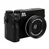 RASTKY 75MP 5K Mirrorless Vlogging Camera with Pop Up Flash 18x Digital Zoom 3 Inch Screen WiFi App Control for Travel 5K Mirrorless Beauty Camera