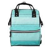 Fuzquwu Teal Turquoise(1) Print Diaper Bag Backpack,Travel Daypack For Mom Dad,Diaper Tote Backpack
