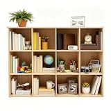 12-Cube Storage Shelf Bookcase,11.81" 3-Tier Floor Storage Display Cabinet