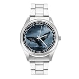 FodPand Mens Stainless Steel 3-Hand Analog Watch Easy Reader 40mm Dial