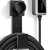 EV Charger Holder-J1772 Connector, Nozzle Holster Dock and J-Hook Combination, EV Cable Holder Wall-Mount Electric Vehicle Charger.