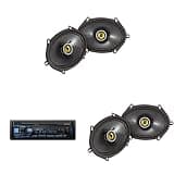 Alpine UTE-63BT Mech-Less Digital Media Receiver with Bluetooth® Wireless Technology+(2) Pairs Kicker CSC684 6x8/5x7 Coax Speakers