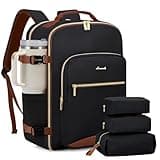 LOVEVOOK 40L Travel Backpack for Women & Men, Airline Approved Carry On Luggage with 3 Packing Cubes, TSA Overnight Bags, Waterproof Personal Item Bag, Weekender Essentials Backpacks fits 17" Laptop