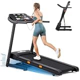 THERUN Incline Treadmill, 0-12% Auto Incline Treadmill for Running and Walking, 300 lbs Weight Capacity, Wide Belt,3.0HP,18" LED Screen, 2 Layers Shock-Absorbing, Orange