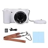 4K Digital Camera 64MP Mirrorless with 20X Hybrid Zoom, 3 Inch Flip Screen, Built in LED Flash - Anti Shake, Timelapse Macro Photography, Creative Filters for Travel and Vlogging (White)