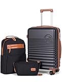 CONCEPTEN Carry On Luggage 22x14x9 Airline Approved, 20-inch Hard Shell Suitcases with Wheels, ABS Lightweight Carry on Suitcase with TSA Lock