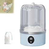 Portable Mini Washing Machine for Travel - Waterproof, Rechargeable & Touch Operation, 3000mAh Battery, Wireless Design, Washing Machine for Bras/Underwear/Socks, Compact Laundry Solution (White