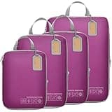 Cambond Compression Packing Cubes for Travel - 4 Pack Lightweight Expandable Luggage Packing Organizers Travel Essentials Accessories Bags Compression Cubes Space Saver for Carry on Suitcases, Purple