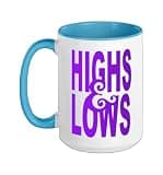 Purple Highs/Lows Purple Graphic Ceramic Mug, Blue/White, 15oz