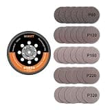 MAXXT 6" Hook & Loop DA Sander Backing Plate Pad 30 Sandpaper, Dual-Action Random Orbital Sanding Pad - Low Profile Edge, Medium Density - for MAXXT Brushless Orbit Sander R7303&R7304