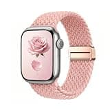Braided Stretchy Band for Women - Compatible with Apple Watch Bands 38mm 40mm 41mm 42mm, Soft Nylon Loop Magnetic Sport Strap for iWatch Series 11 10 9 8 7 6 5 4 3 2 1 SE Ultra