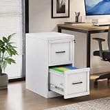 2 Drawer Vertical File Cabinet with Lock, Narrow Lockable Filing Cabinets