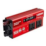 RIWAZO Modified Inverter 1000W 1500W 2000W 12VDC to 120V AC with 2 USB Port,PD 22W QC 18W Fast Charging(1000W)