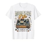 Record Player Vinyl Turntable Retro 1970s Music Graphic T-Shirt