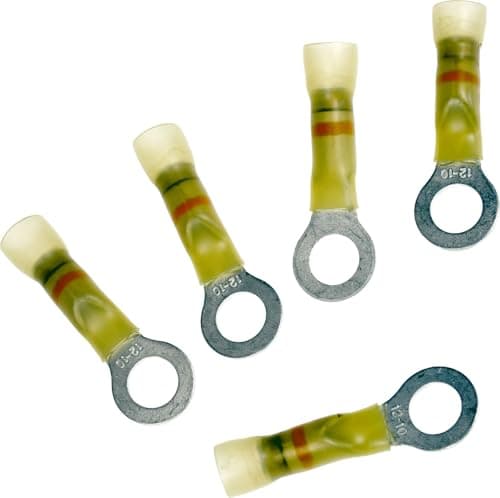 APDTY 177686 Solder and Seal Ring Terminal Yellow 5/16 Inch 12-10 Gauge